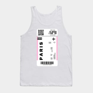 Paris Boarding Pass France Destination Ticket Tank Top